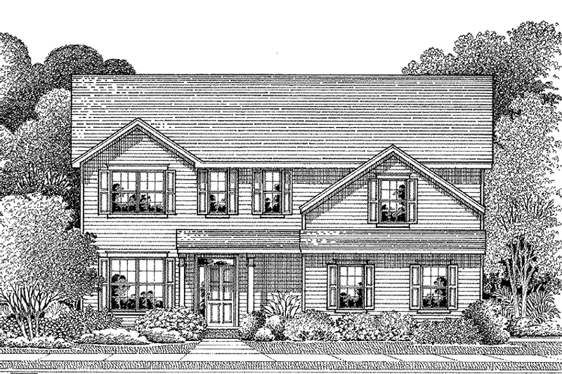 Home Plan - Exterior - Front Elevation 3 for Colonial House Plan #999-86 - 3 bed, 2.5 bath
