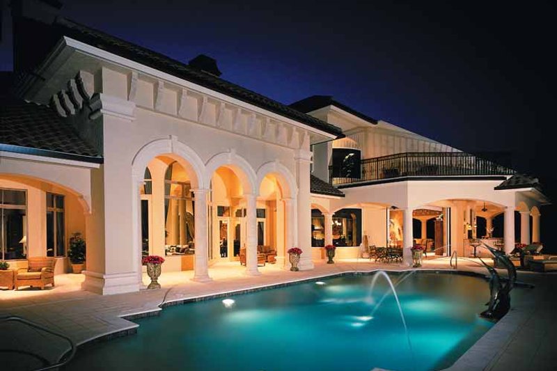 House Plan Design - Exterior - Rear Elevation for Mediterranean House Plan #930-323 - 4 bed, 4.5 bath