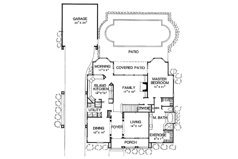Home Plan - Floor Plan - Main Floor for Mediterranean House Plan #472-199 - 4 bed, 3.5 bath