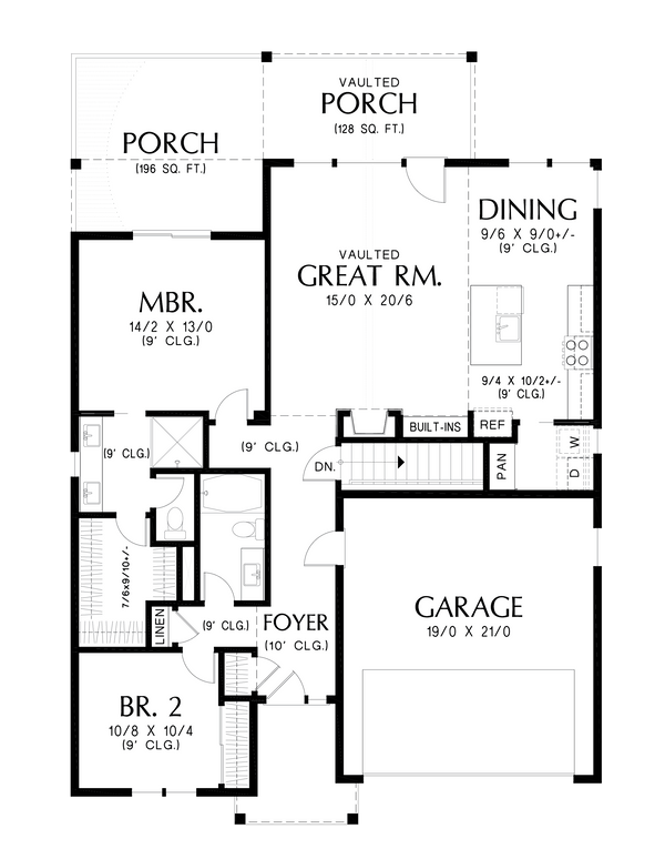 House Blueprint - Farmhouse Floor Plan - Main Floor Plan #48-1058