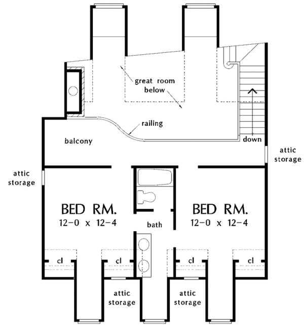 Country Floor Plan - Upper Floor Plan #929-345