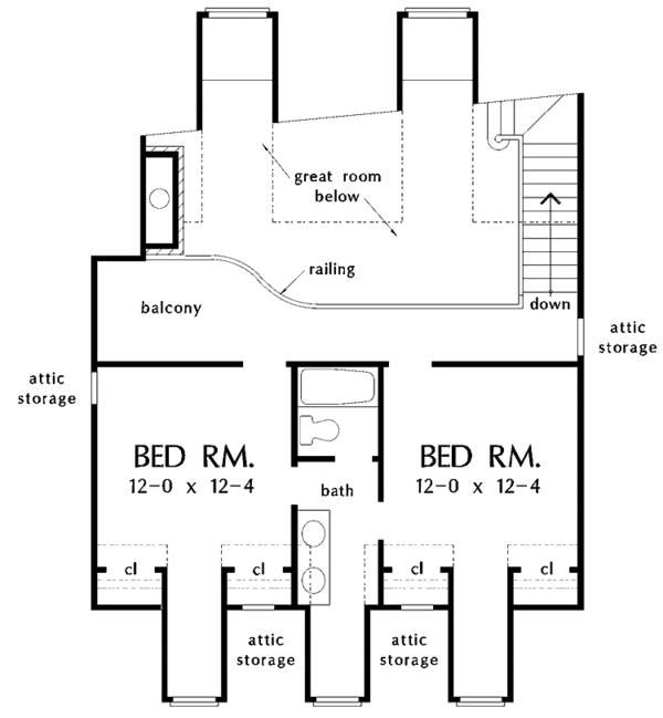 House Plan Design - Country Floor Plan - Upper Floor Plan #929-345