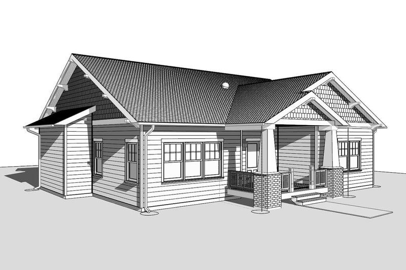 Home Plan - Exterior - Front Elevation 4 for Craftsman House Plan #1099-4 - 3 bed, 2 bath