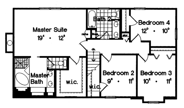 Dream House Plan - Country Floor Plan - Upper Floor Plan #417-600