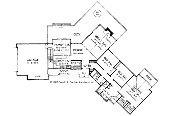 Floor Plan - Main Floor for Ranch House Plan #929-455 - 3 bed, 2 bath