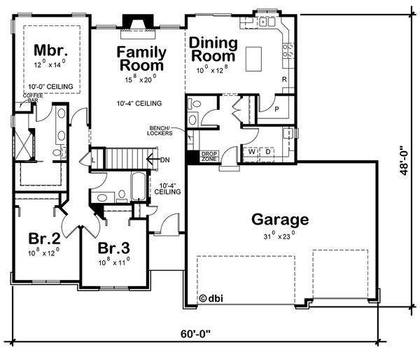 House Design - Country Floor Plan - Main Floor Plan #20-2192