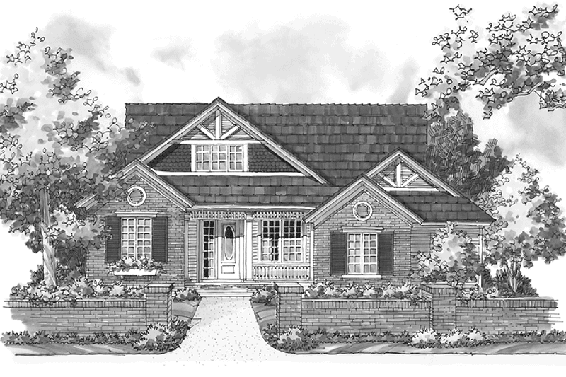 Architectural House Design - Exterior - Front Elevation 3 for Country House Plan #930-235 - 3 bed, 2 bath