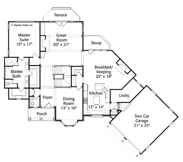 House Plan Design - Country Floor Plan - Main Floor Plan #429-349