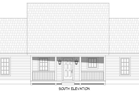 Exterior - Front Elevation 3 for Ranch House Plan #932-662 - 3 bed, 2.5 bath