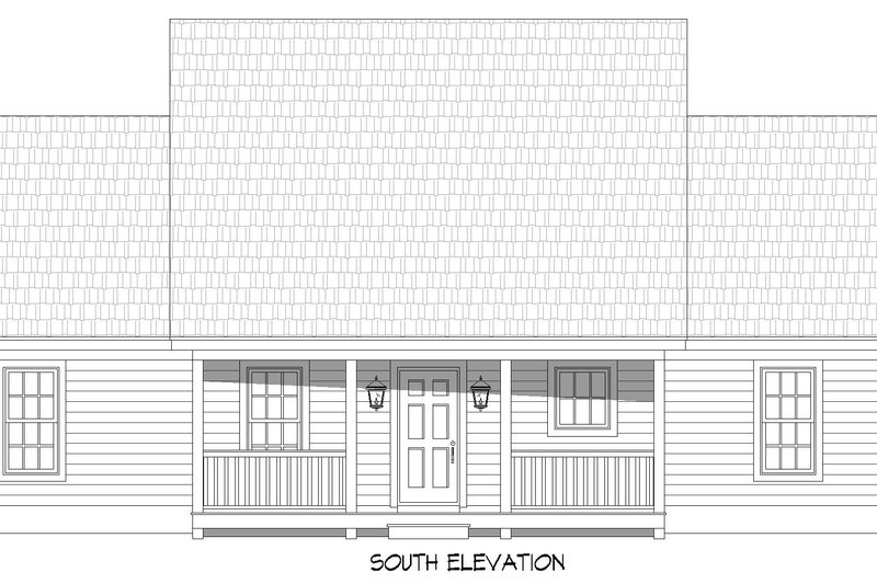 House Blueprint - Exterior - Front Elevation 3 for Ranch House Plan #932-662 - 3 bed, 2.5 bath