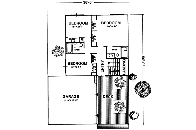 Home Plan - Floor Plan - Main Floor for Contemporary House Plan #320-1198 - 3 bed, 2.5 bath