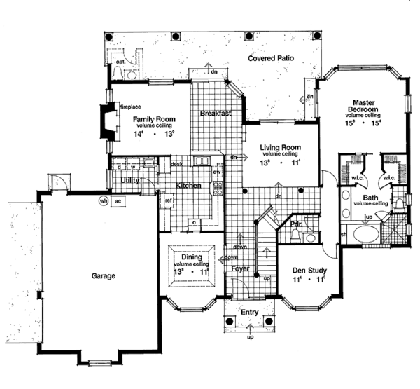 House Design - Mediterranean Floor Plan - Main Floor Plan #417-499