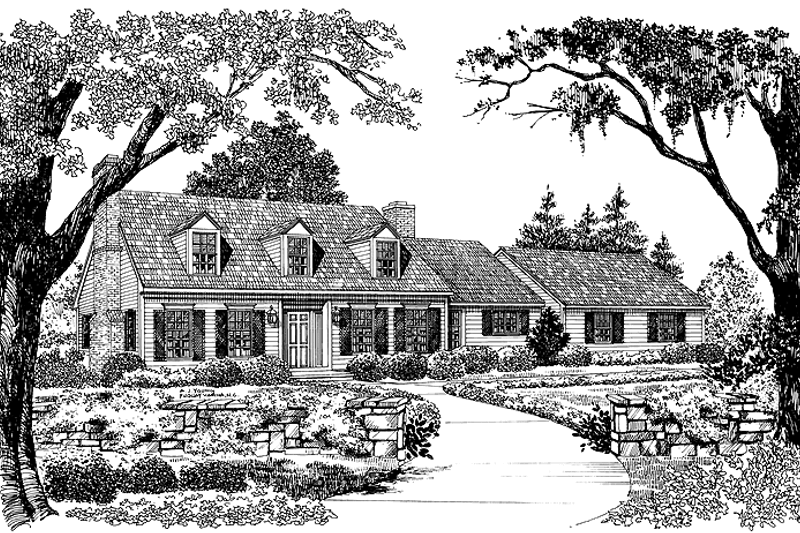 House Blueprint - Colonial Exterior - Front Elevation Plan #72-671