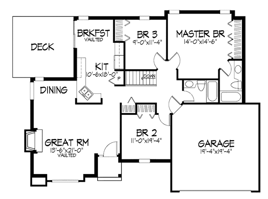Ranch Style House Plan 3 Beds 2 Baths 1313 Sq/Ft Plan