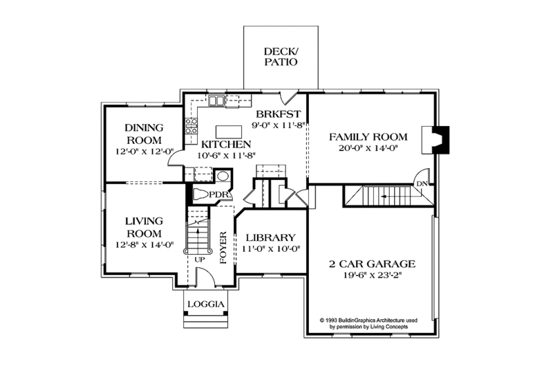 Dream House Plan - Floor Plan - Main Floor for Country House Plan #453-490 - 4 bed, 2.5 bath