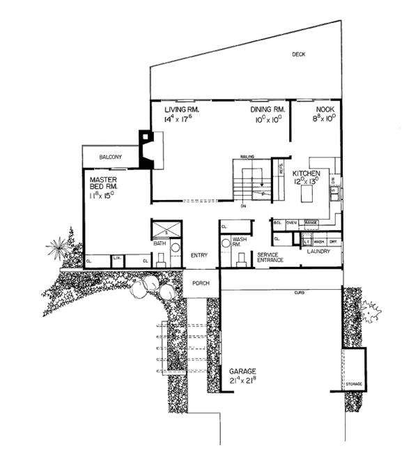 Architectural House Design - Country Floor Plan - Main Floor Plan #72-715