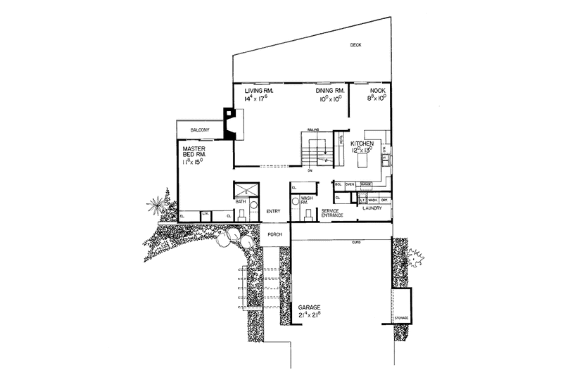 Home Plan - Floor Plan - Main Floor for Country House Plan #72-715 - 3 bed, 2.5 bath