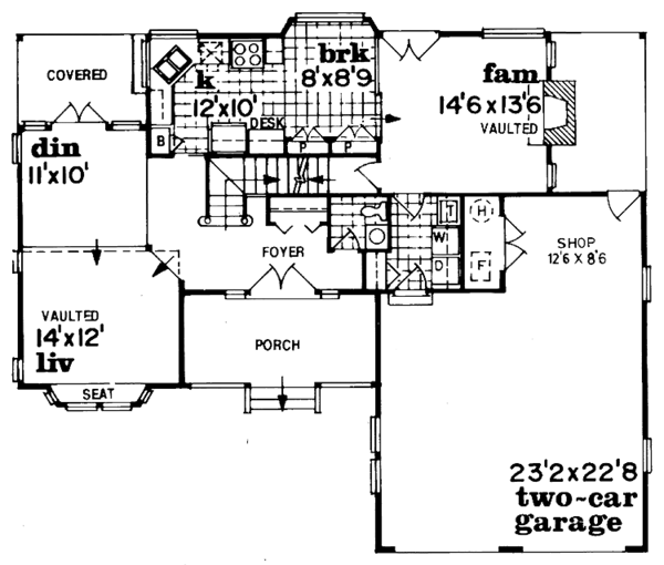 House Plan Design - Country Floor Plan - Main Floor Plan #47-1001