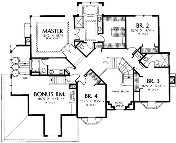 House Plan Design - Mediterranean Floor Plan - Upper Floor Plan #48-742