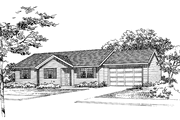 Ranch Style House Plan - 3 Beds 1 Baths 982 Sq/Ft Plan #72-1046 