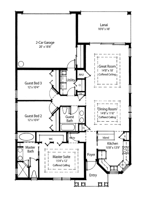 House Design - Mediterranean Floor Plan - Main Floor Plan #938-27