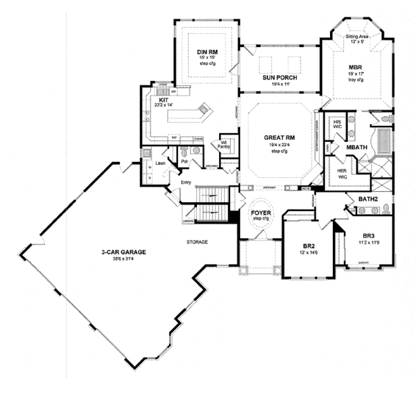 Home Plan - Craftsman Floor Plan - Main Floor Plan #316-270