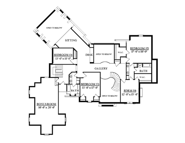 Architectural House Design - Country Floor Plan - Upper Floor Plan #937-14
