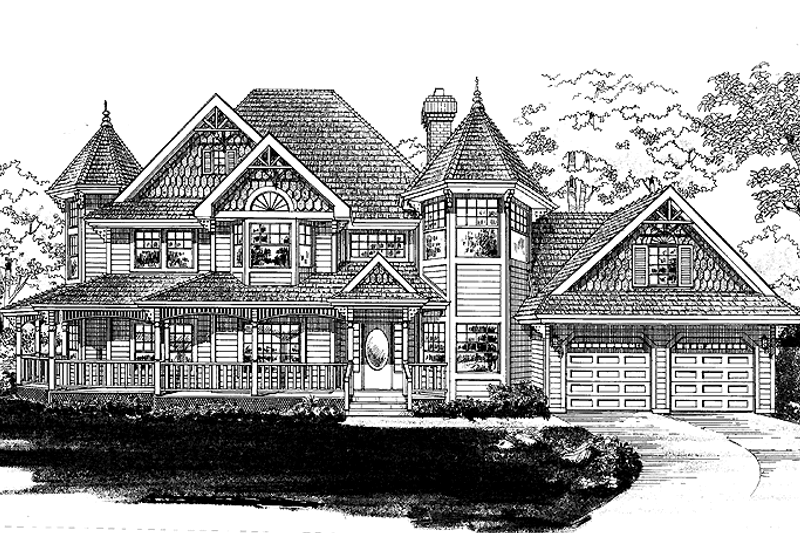 Architectural House Design - Victorian Exterior - Front Elevation Plan #47-857
