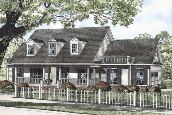 Exterior - Front Elevation 3 for Country House Plan #17-3253 - 3 bed, 2 bath