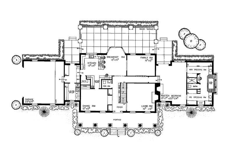 Home Plan - Floor Plan - Main Floor for Classical House Plan #72-832 - 5 bed, 3.5 bath