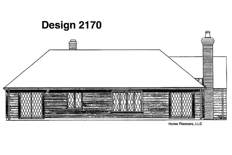 Home Plan - Exterior - Rear Elevation for Tudor House Plan #72-592 - 3 bed, 2.5 bath