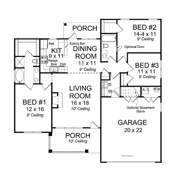 House Plan Design - Traditional Floor Plan - Main Floor Plan #513-2144