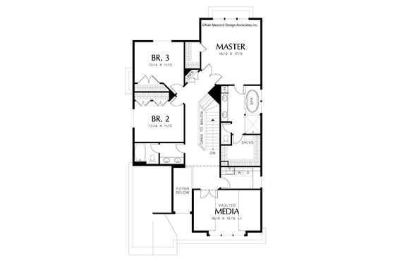 Floor Plan - Upper Floor for Craftsman House Plan #48-848 - 3 bed, 2.5 bath