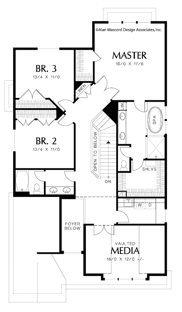 House Plan Design - Craftsman Floor Plan - Upper Floor Plan #48-848