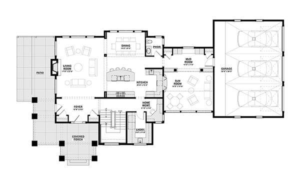 Dream House Plan - Craftsman Floor Plan - Main Floor Plan #928-277