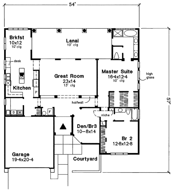 House Plan Design - Mediterranean Floor Plan - Main Floor Plan #320-1062