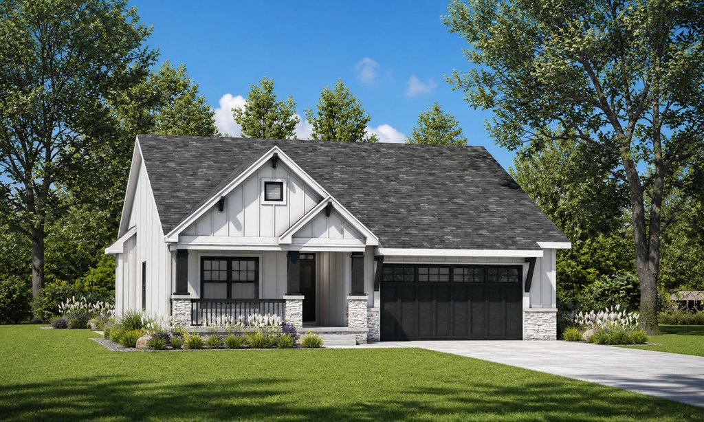 Exterior - Front Elevation 2 for Craftsman House Plan #20-2543 - 3 bed, 2 bath