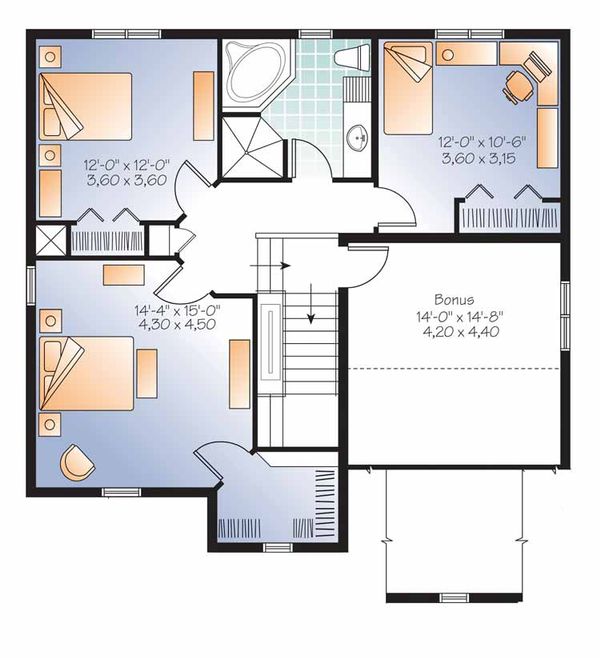 Architectural House Design - Country Floor Plan - Upper Floor Plan #23-2538