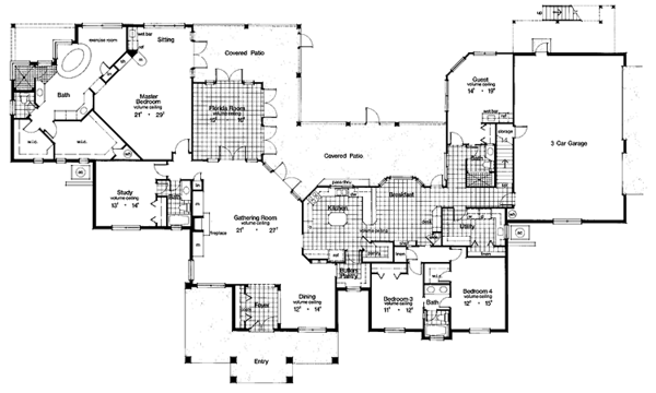 Architectural House Design - Prairie Floor Plan - Main Floor Plan #417-619