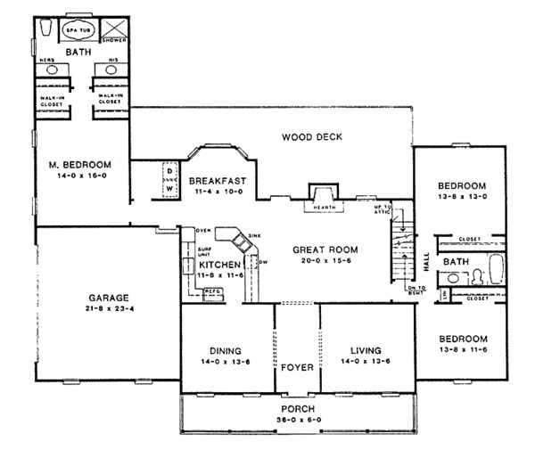 House Design - Country Floor Plan - Main Floor Plan #10-276