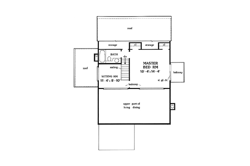 Architectural House Design - Floor Plan - Upper Floor for Contemporary House Plan #456-113 - 3 bed, 2 bath