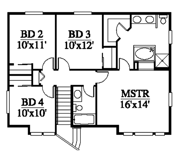Contemporary Floor Plan - Upper Floor Plan #951-14