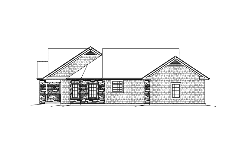 Architectural House Design - Exterior - Other Elevation 1 for Ranch House Plan #57-620 - 3 bed, 2.5 bath