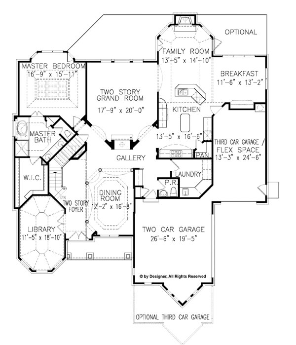 Home Plan - European Floor Plan - Main Floor Plan #54-291