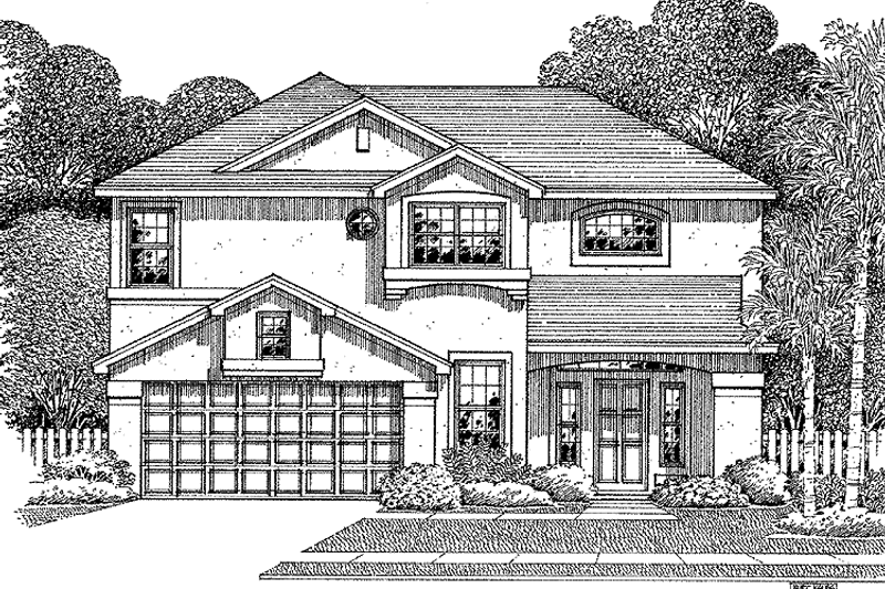 Architectural House Design - Exterior - Front Elevation 3 for Mediterranean House Plan #999-71 - 4 bed, 2.5 bath