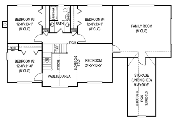 Architectural House Design - Country Floor Plan - Upper Floor Plan #11-269