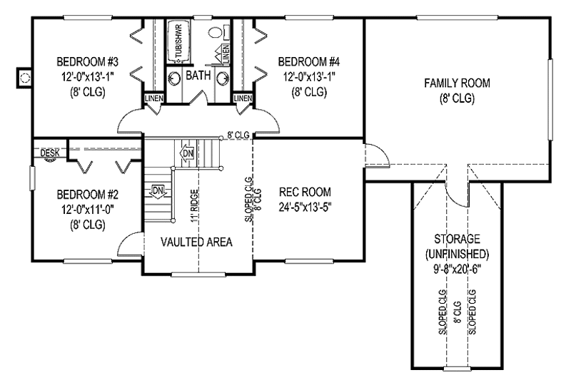 Dream House Plan - Floor Plan - Upper Floor for Country House Plan #11-269 - 3 bed, 2.5 bath