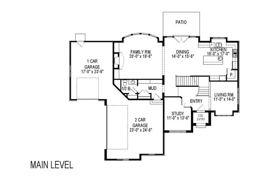Floor Plan - Main Floor for European House Plan #920-115 - 4 bed, 2.5 bath