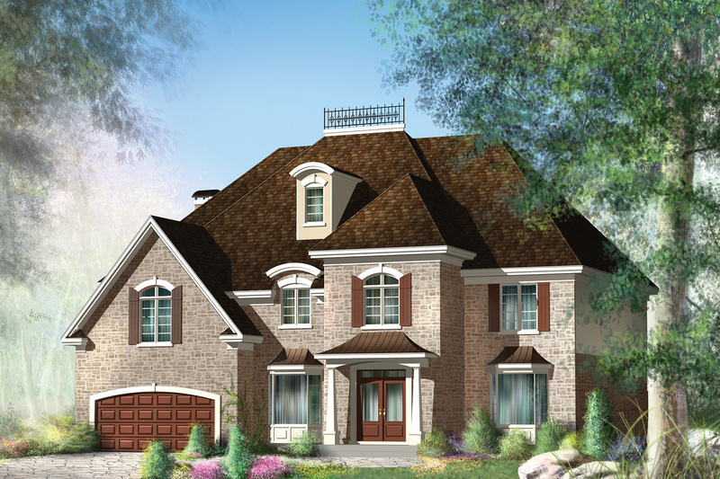 Dream House Plan - European Exterior - Front Elevation Plan #25-4715