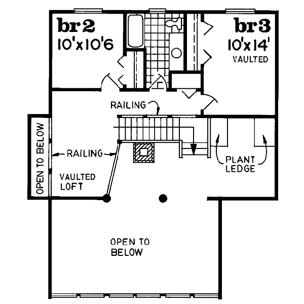 Contemporary Floor Plan - Upper Floor Plan #47-367
